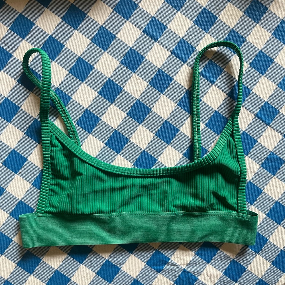 Frankie's Bikinis Gabrielle Emerald Green Rib Bikini Top